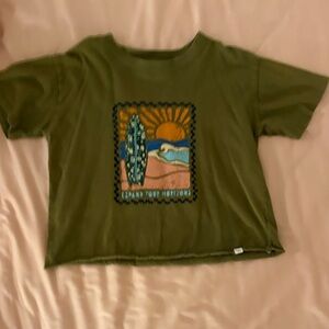 Kids Olive Green Graphic Tee